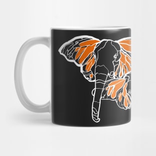 Single Line - Flying Elephants (White) Mug